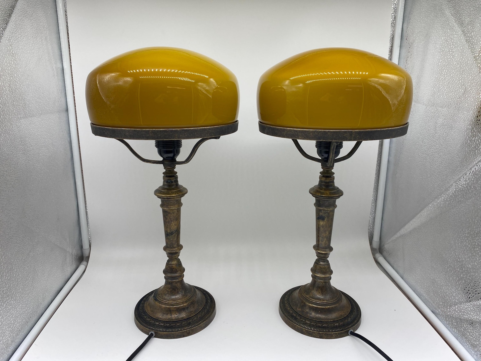 Two Tabl Lamps Art Deco Vintage Lamp Table Lamp Mushroom BANKER Style ...