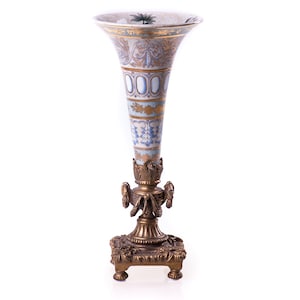 Vintage Porcelain with Bronze Vase