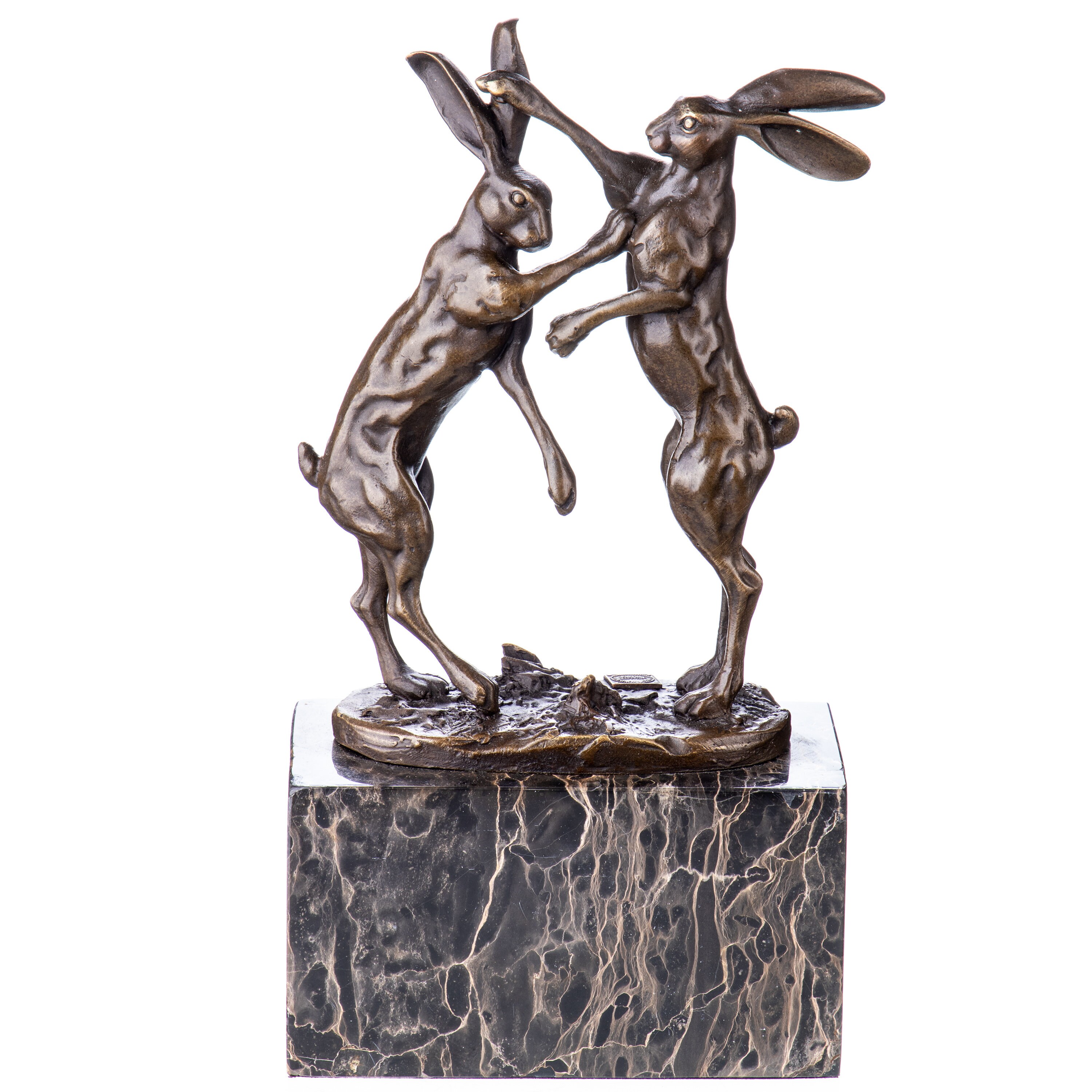 Bronze Sculpture Two Rabbits Boxing Rabbit Bronze Figure - Etsy
