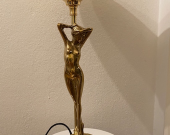 antique table lamp Art Nouveau floor lamp FRAU GH.8 cm brass without shade H.36 cm