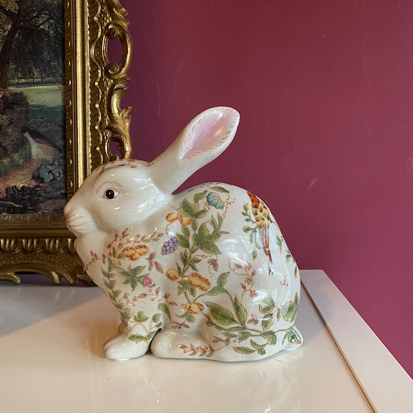 Porzellan Hase Craquele Skulptur Figur Osterhase Kaninchen Jugendstil Antik Stil