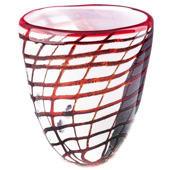 ヴィンテージムラーノスタイルのガラス花瓶 - Etsy 日本