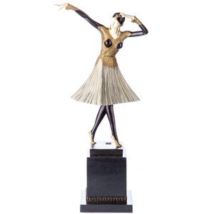 Vintage Dancer Bronze Figure Art Deco Demètre H. Chiparus