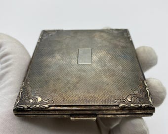 Antique Tin Alpacca HoKa Cigarette Case Tin Plant Decor 1930-1955