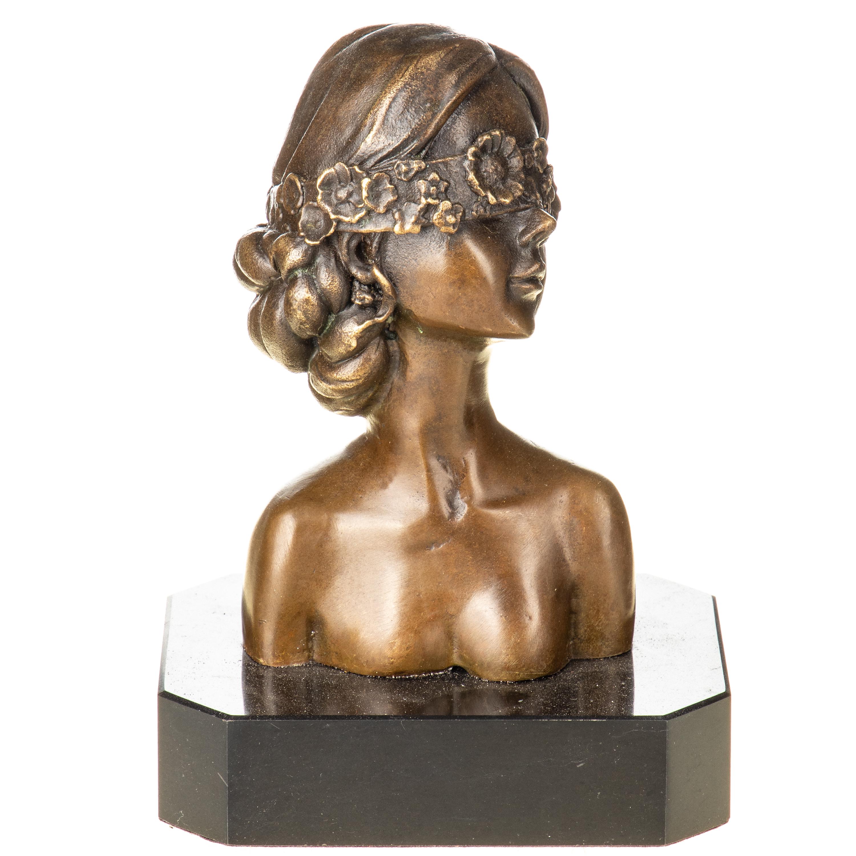 Buste d'Acteur, Sculpture En Bronze , Italie XIXème Siècle