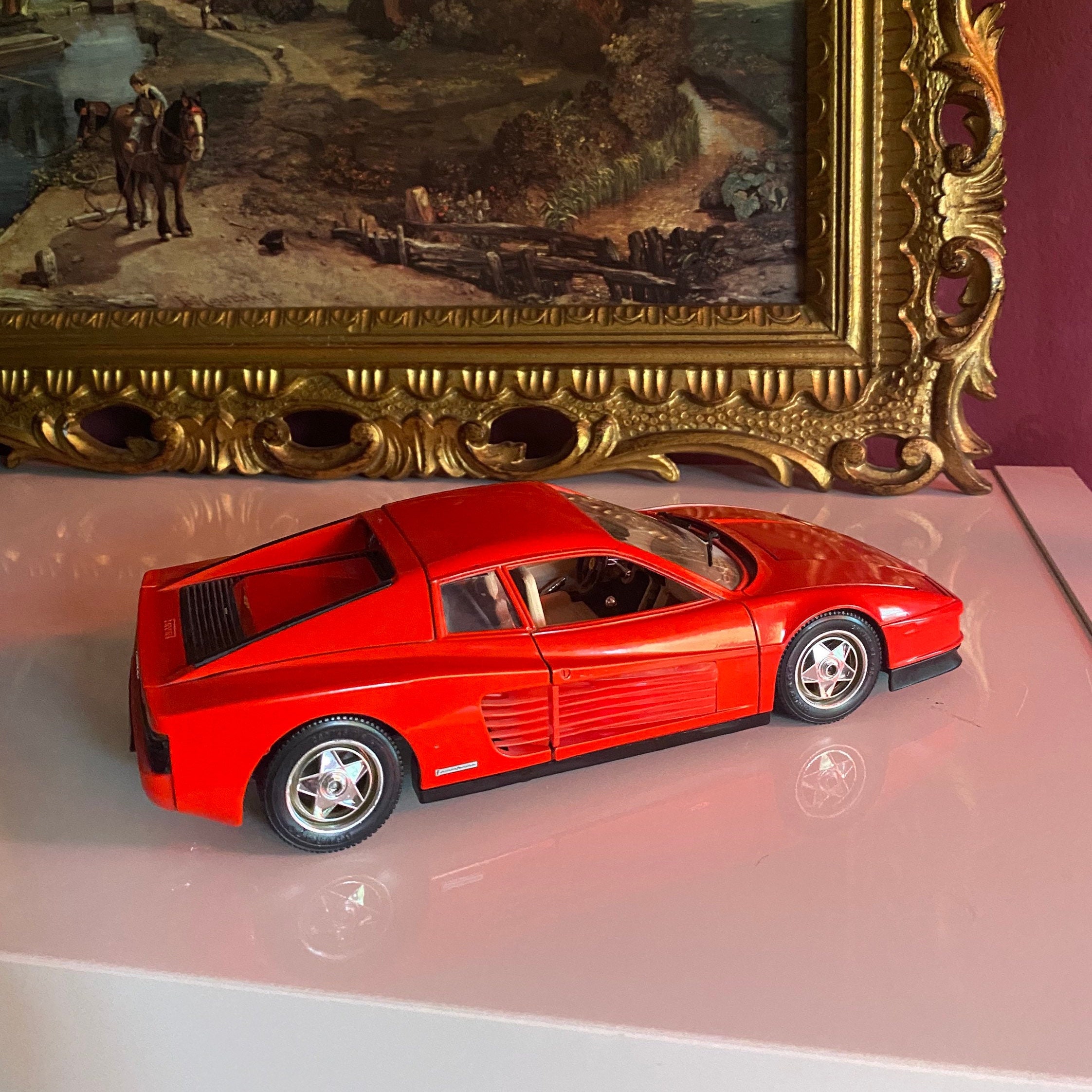Vintage Burago Model Car Ferrari Testarossa 1984 Rare
