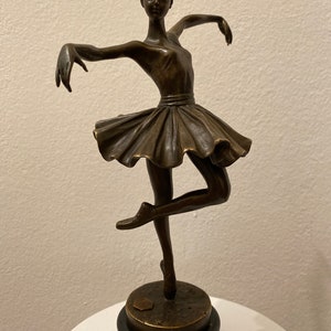 Vintage bronze figure sculpture - ballet dancer ballerina