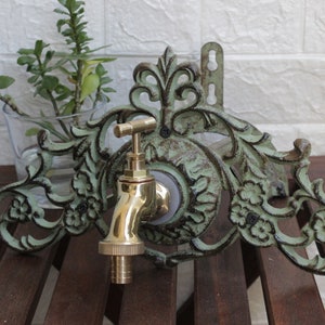 graden hose holder hose holder + faucet brass garden hose holder cast iron Art Nouveau