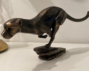 Vintage  Eisen Panther Skulptur, Gusseisen Figur,  Statue