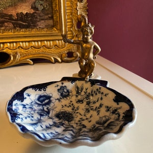 Vintage Porcelain Bowl Soap Dish -Soap Bathroom Accessory- Antique Style Angel