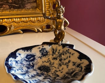 Vintage Porcelain Bowl Soap Dish -Soap Bathroom Accessory- Antique Style Angel