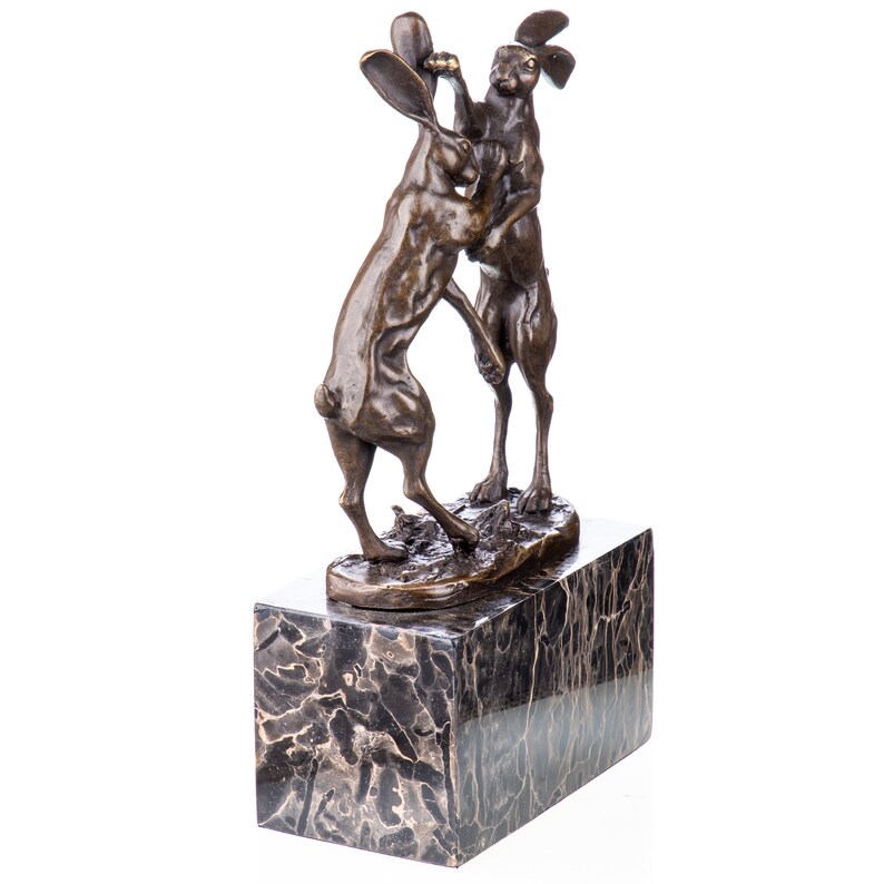 Bronze Sculpture Two Rabbits Boxing Rabbit Bronze Figure - Etsy