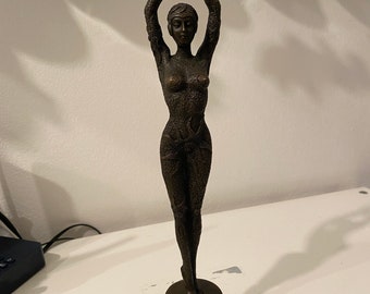 Vintage bronze figure DANCER woman STARFISH signed D.H.Chiparus