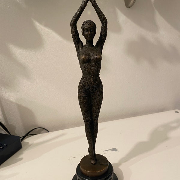 Vinatge  Bronzefigur  TÄNZERIN Frau  SEESTERN STARFISH signiert  D.H.Chiparus