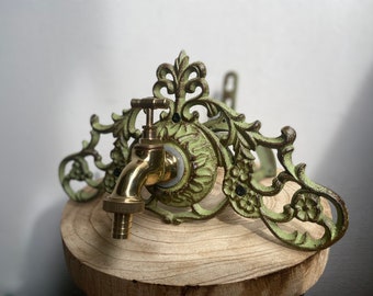 Hose holder + tap brass garden hose holder cast iron art nouveau