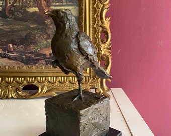 Vintage Bronze Sculpture Bronze Bird Signed Milo