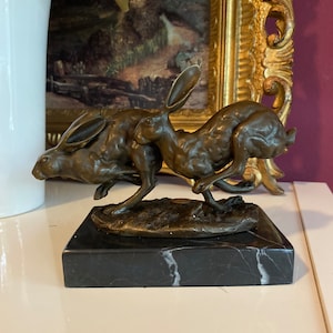 Bronze Sculpture Rabbits Bronze