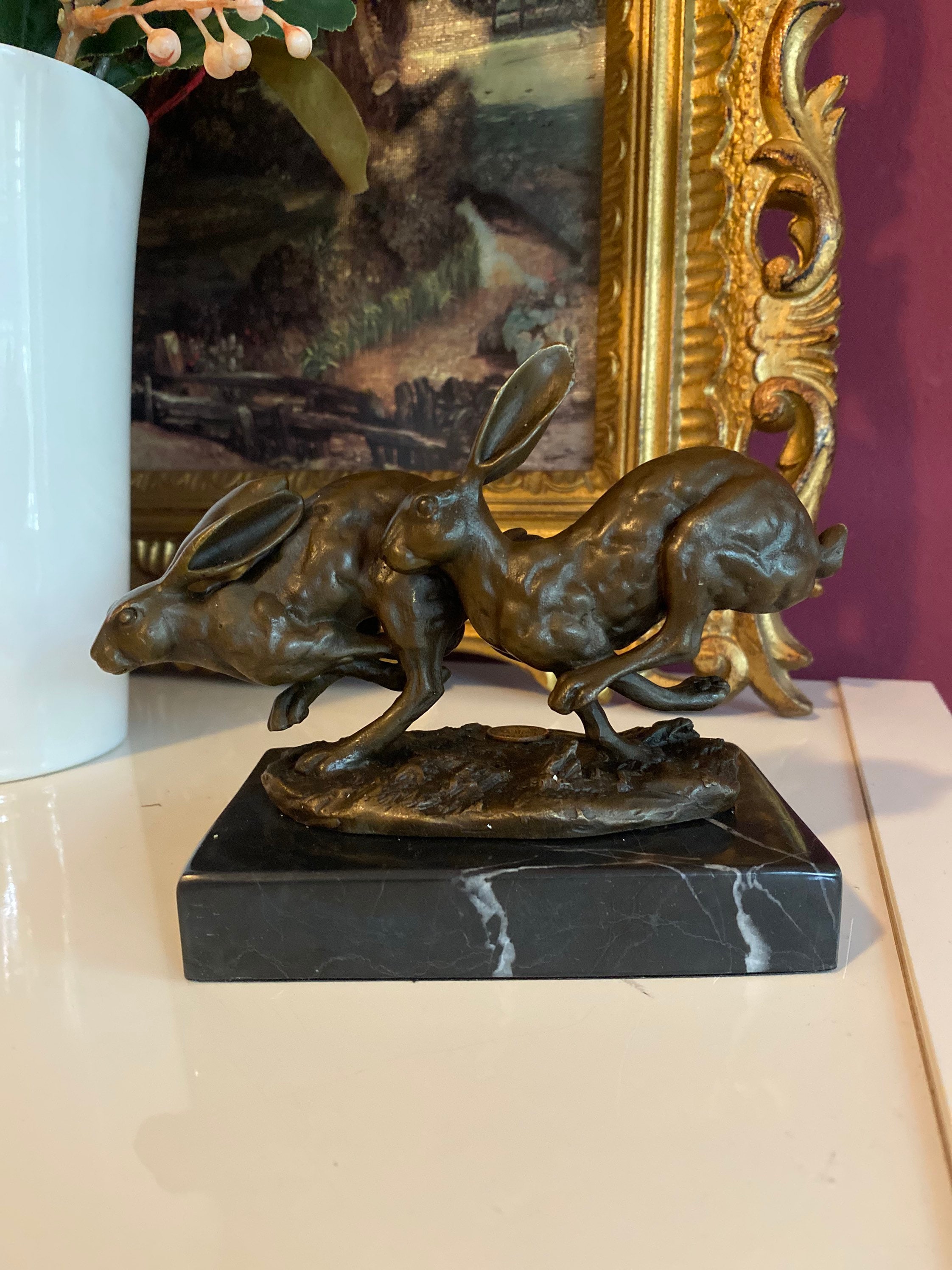 Bronze Sculpture Rabbits Bronze - Etsy