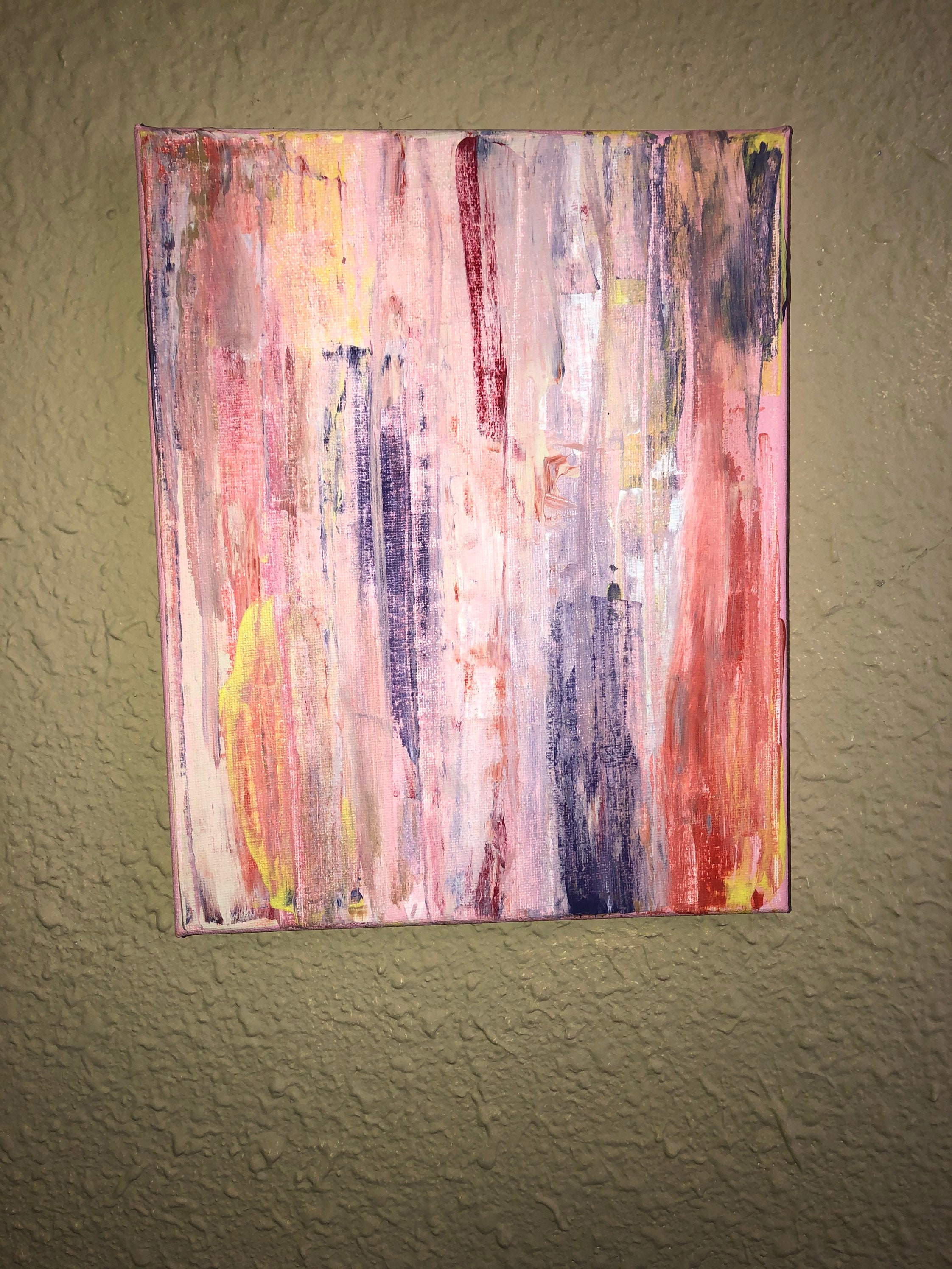 Spachtel Malerei rosa und lila | Etsy