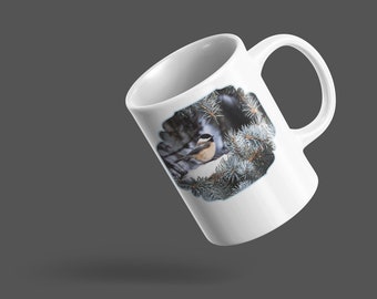 Chickadee Coffee Mug | Bird Tea Cup | Camping Mug | Ceramic Coffee Mug | Birds Lover Gift | Dad Coffee Mug | Mom Coffee Mug | Chickadee Gift