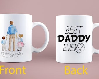 DAD COFFEE MUG | Best Dad Ever | Personalized Dad Cup | Dad Birthday Mug | Awesome Dad Mug | Family Coffee Mug | Best Dad Ever Gift