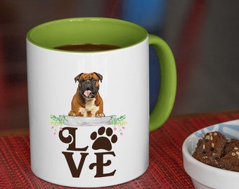 BOXER DOG MUG - Dog Lover Mug - Puppy Coffee Cup - Boxer Dog Gift - Animal Coffee Mug - Handmade Glossy Ceramic Coffee Mug