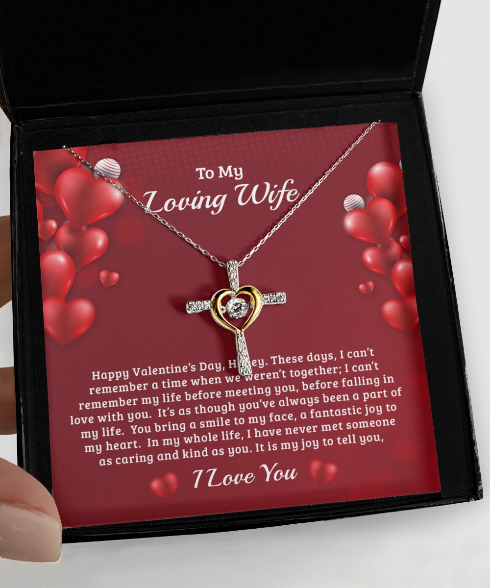 Happy Valentine Day To My Wife Necklace Gift  Best Gift Ideas With  Meaningful Message - Couple Gift By Jenny