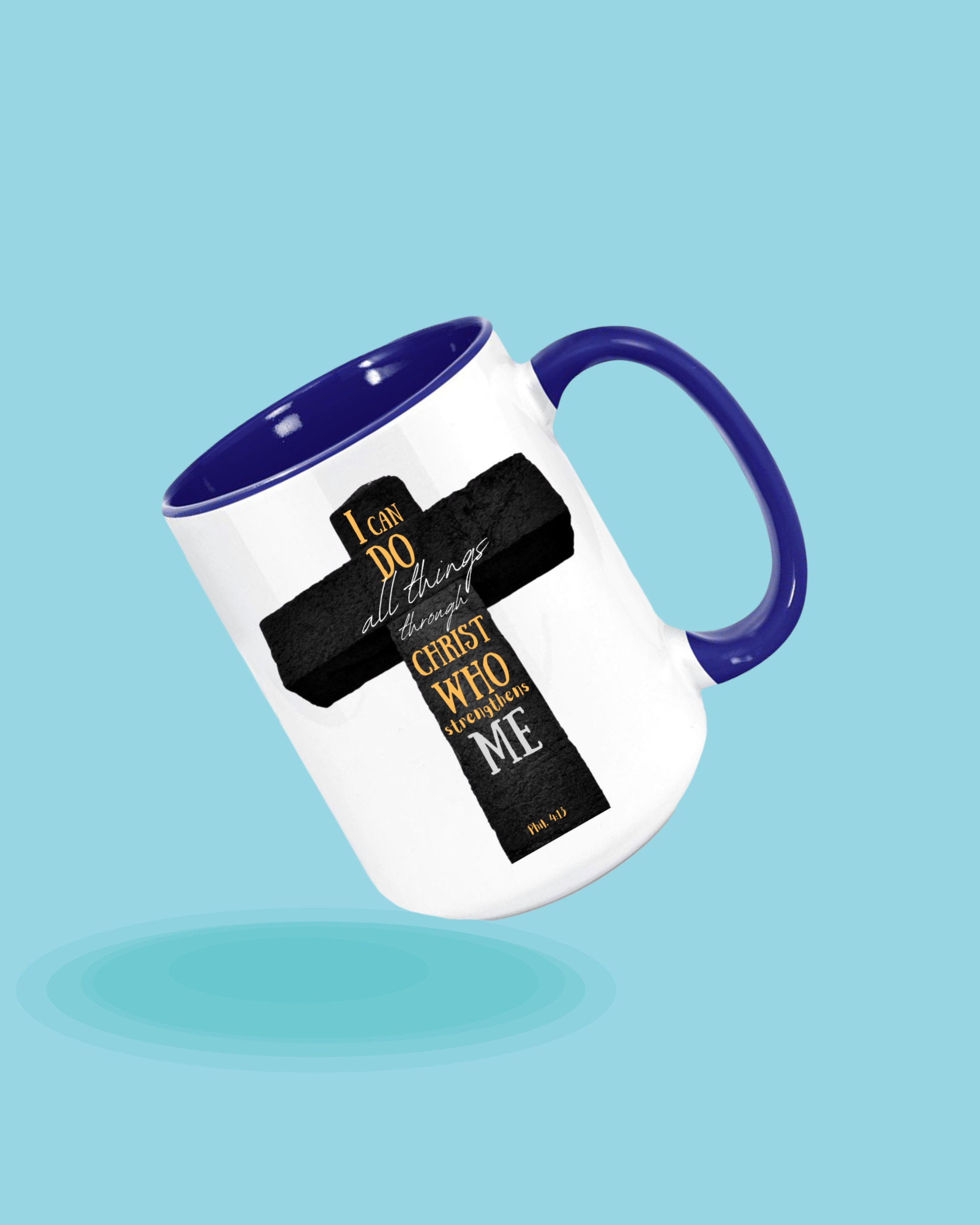 CHRIST COFFEE MUG - Religious Coffee Mug - Mug With Scripture - Cross Tea Cup - Believe Coffee Cup - Gift For Christmas