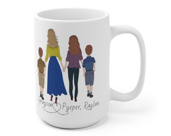 MOTHER KIDS MUG - Mother Birthday Gift - Mother’s Day Coffee Mug - Family Coffee Mug - Personalized Tea Cup - Hot Chocolate Mug