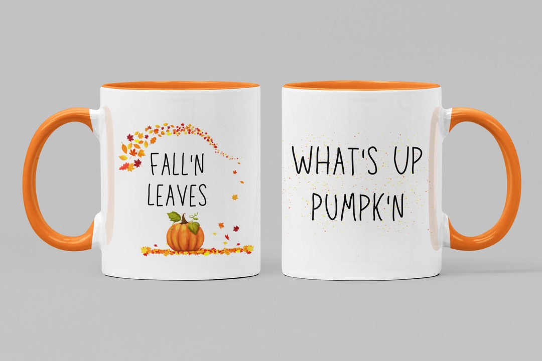 Falling Mug Empty Pumpkin Coffee Mug | Falling Leaves Mug | Autumn Tea Cup | Pumpkin Fall ...