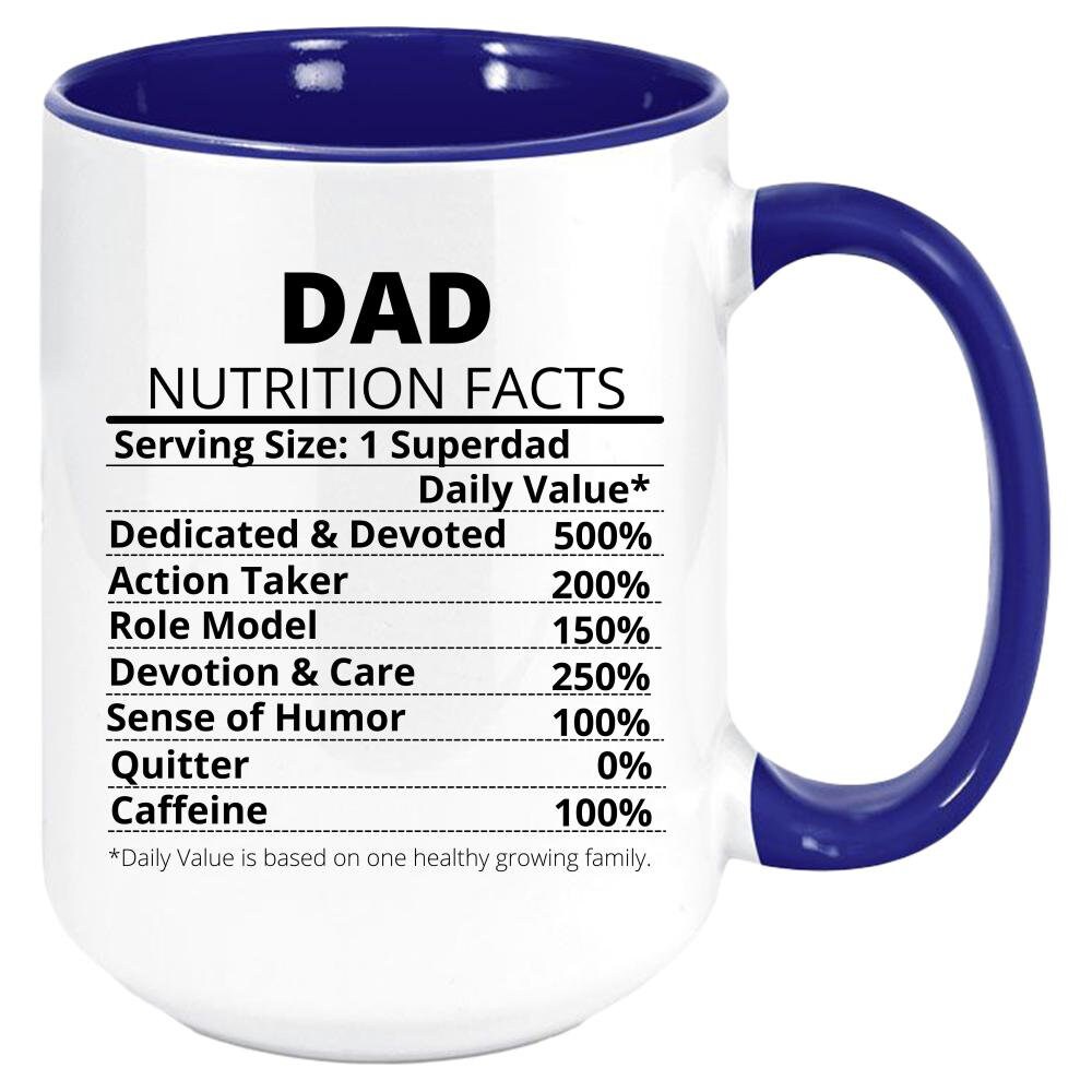 Dad nutrition store facts mug
