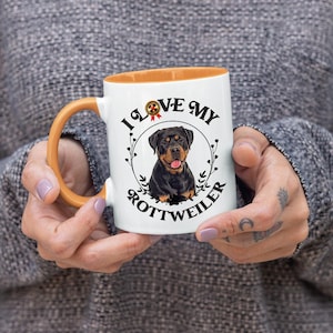Rottweiler Coffee Mug | Love Dog Mug | Rottie Coffee Mug | Dog Owner Gift | Funny Coffee Ceramic Mug | Dog Lover Gift | Love Rottweiler Mug