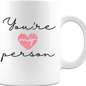 Bff Koffie mok | Bestie Koffiemok | Love Heart Shape Mok | Beste vriend verjaardagscadeaus | Wit Keramisch Cup | Jij bent Mijn Persoon Mok