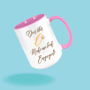 ENGAGED COFFEE MUG - Mug With Ring - Bride Coffee Cup - Gift For Engagement - Proposal Coffee Mug
