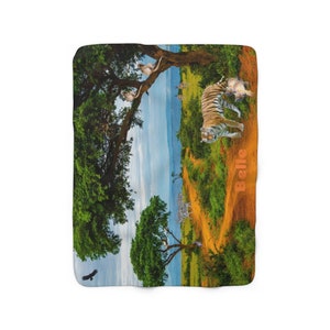 Personalisierte Decke | Kinderdecke | Samt plüschdecke | Babydecke | Decke | Namensdecke | Safari Wildlife Decke
