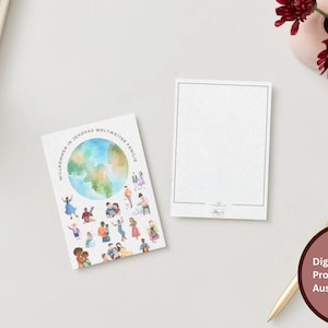 Carte de vœux de baptême JW | Carte de vœux numérique | Carte postale JW | Carte pliante imprimable DIN A6 | Carte de vœux imprimable | Téléchargement instantané