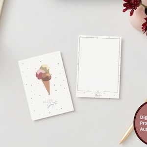 Carte de vœux à imprimer | Carte de vœux numérique « Meilleurs vœux » | Carte postale « Glace » | Carte de vœux PDF | Carte d'adieu imprimable, carte de mariage