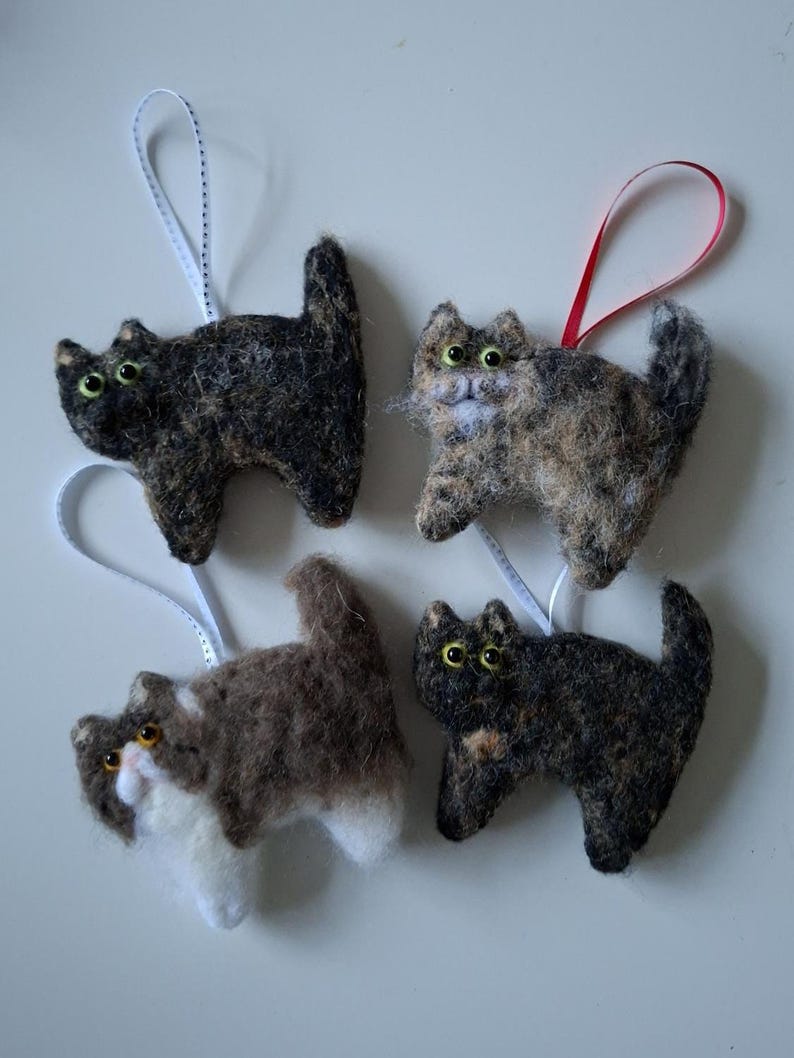 Nadel gefilzte Katze Dekoration: Personalisierbares Geschenk für Katzenliebhaber Bild 17