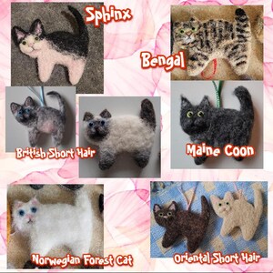 Nadel gefilzte Katze Dekoration: Personalisierbares Geschenk für Katzenliebhaber Bild 10