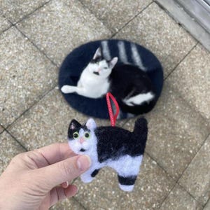 Nadel gefilzte Katze Dekoration: Personalisierbares Geschenk für Katzenliebhaber Bild 11