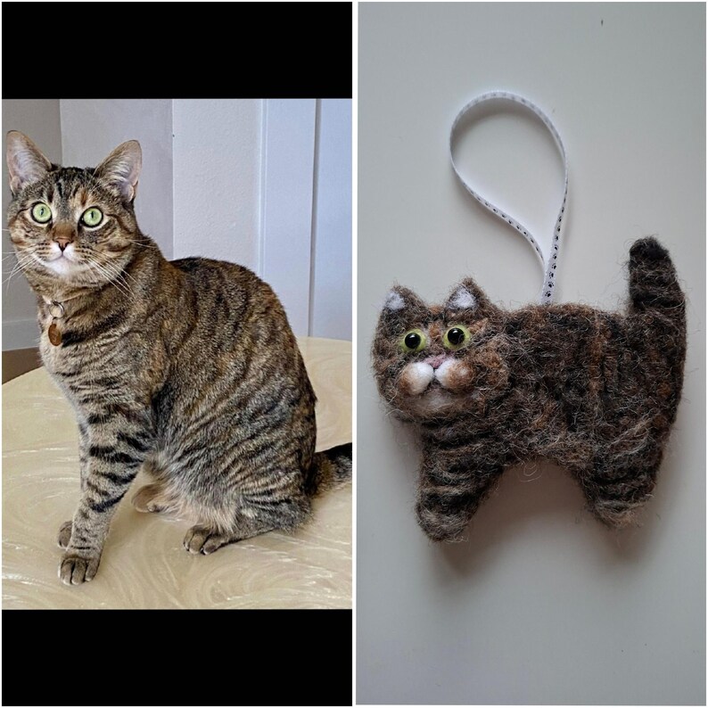 Nadel gefilzte Katze Dekoration: Personalisierbares Geschenk für Katzenliebhaber Bild 15