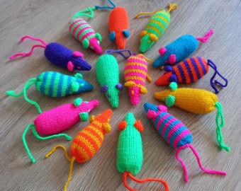 Neon colours catnip mouse with optional ball