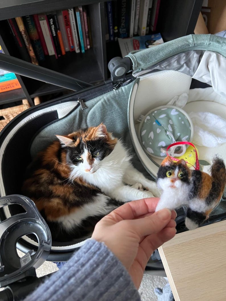 Nadel gefilzte Katze Dekoration: Personalisierbares Geschenk für Katzenliebhaber Bild 13