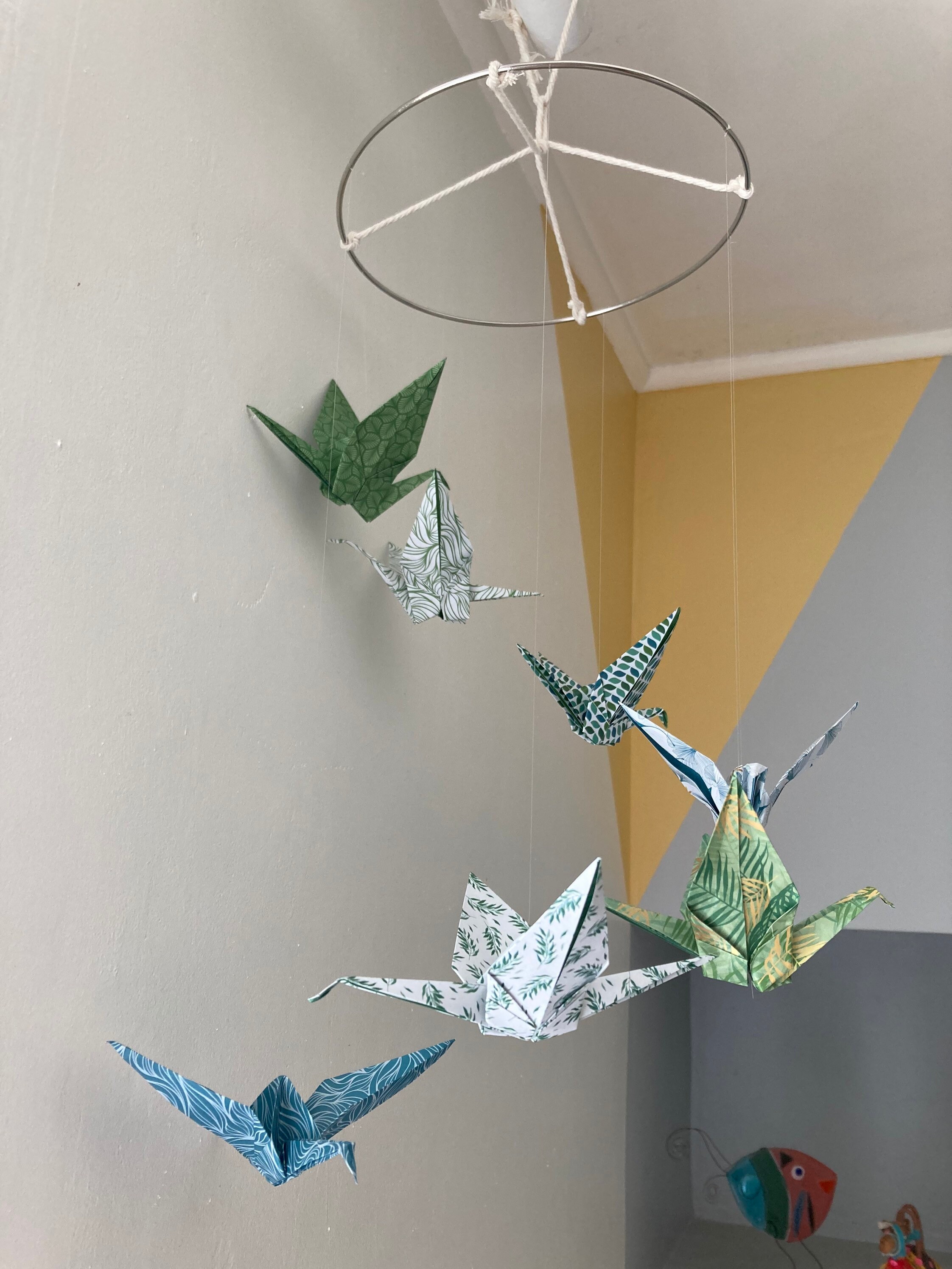 Mobile Envolée d'oiseaux en Origami