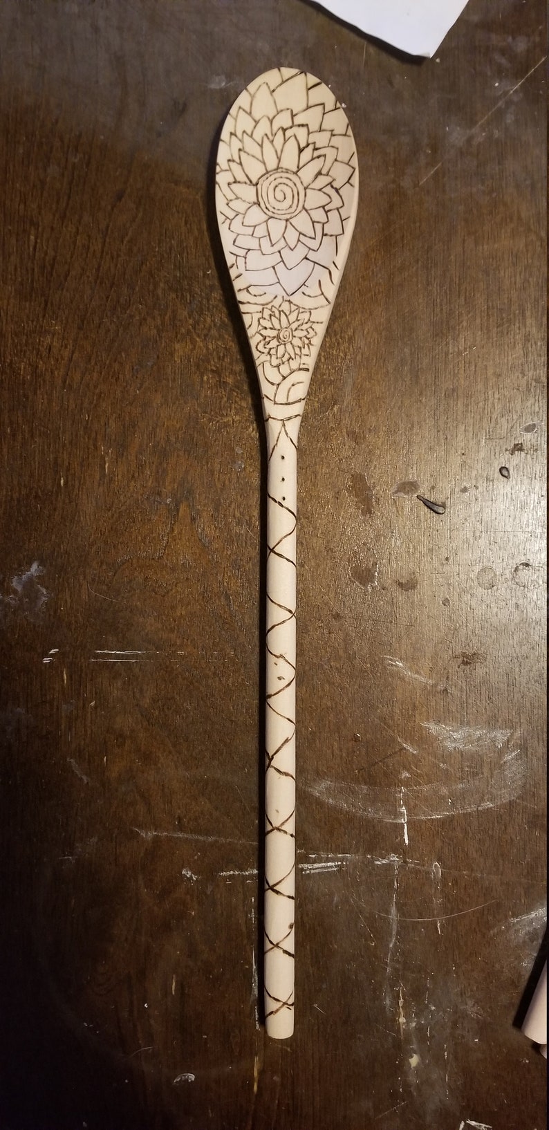 Flower Power Mandala Wooden Spoon