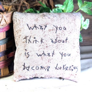 Primitive Scripture 4-Inch Home Decor Accent Pillow