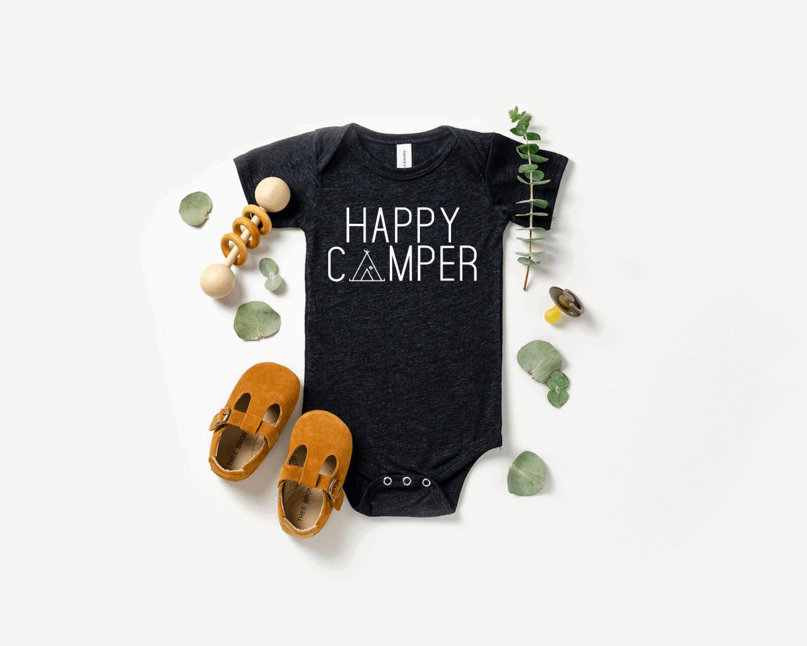 Happy Camper Baby Onesie Modern Baby Clothes Trendy Baby Etsy