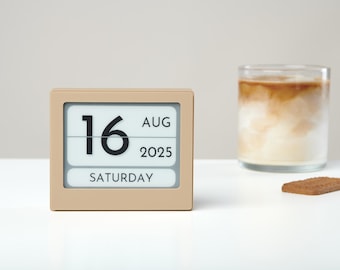 Nüday - Calendario autoaggiornante / Cassa personalizzabile / Display multilingue