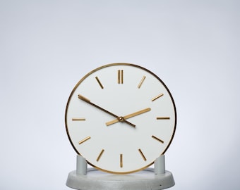 Mid-Century Vintage German Wall Clock | 1950s|  Brass Features | Original Working Mechanism