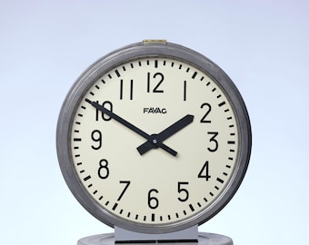 Mid-century Vintage Swiss Wall Clock | 1940s | FAVAG of Switzerland | Original Working Clock Mechanism